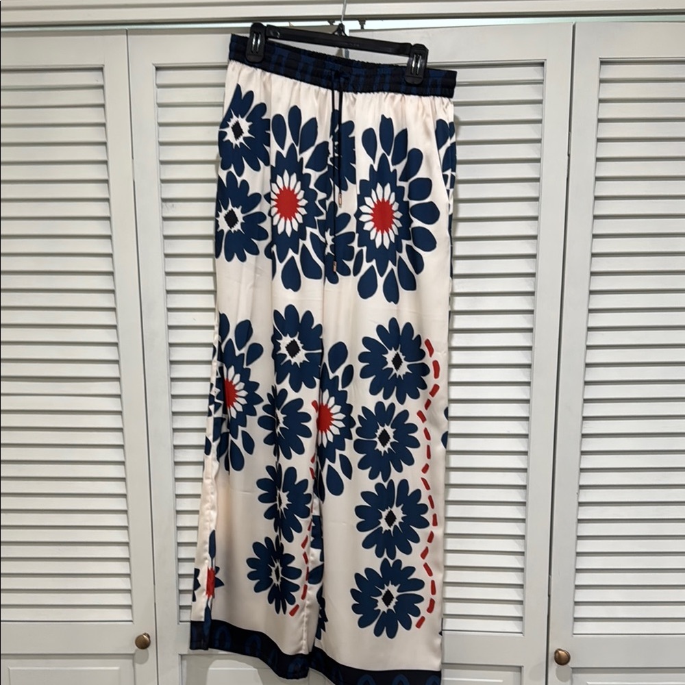 Floral Print Satin Pants
